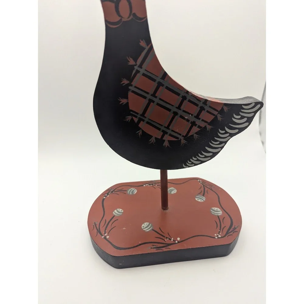 Vtg‎ Hand Painted Wooden Duck Figurine Country Farmhouse Decor Accent 11.5x7